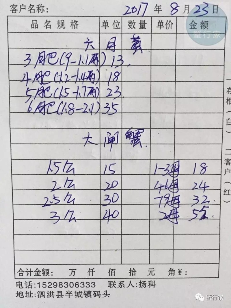 上海螃蟹价格最新行情